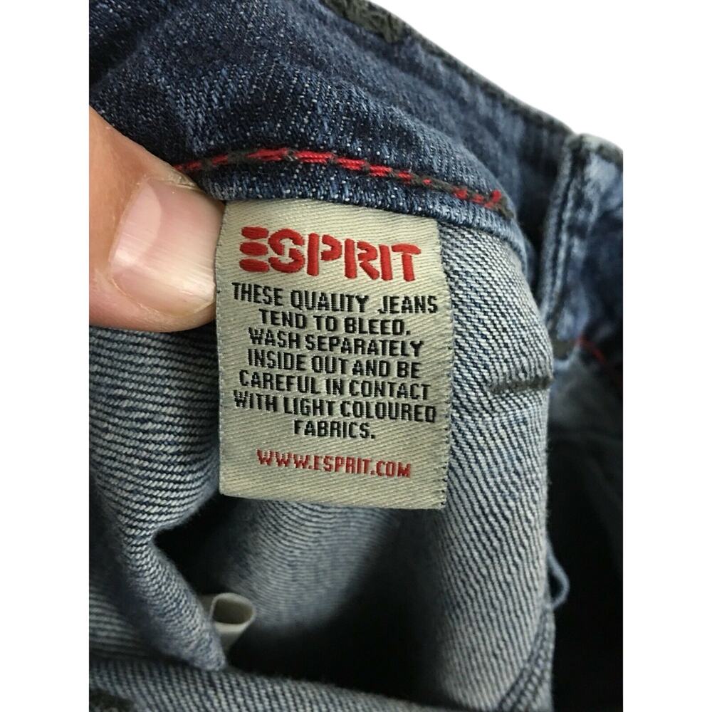 Esprit Straight Leg Dark Wash Y2K Jeans Women Tag 29x32 Measures 32x31 Retro - Picture 6 of 8
